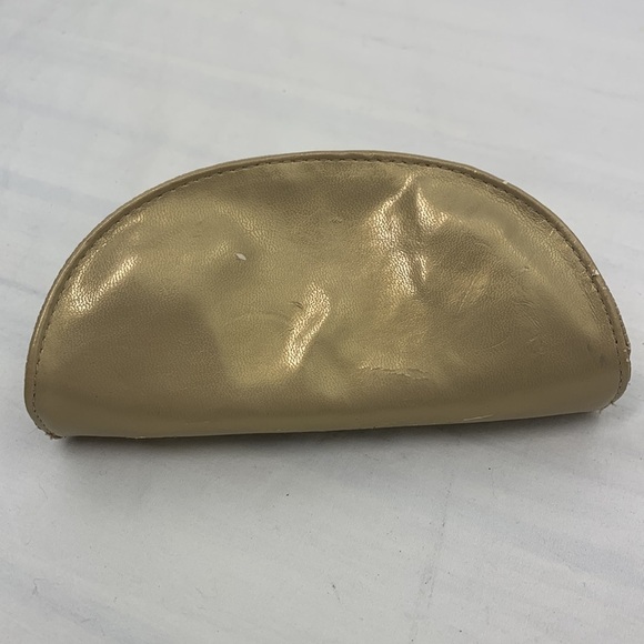 Via Spiga Gold Leather Glasses Case - Snakeskin Embossed Leather, 7”x3” - Picture 5 of 8